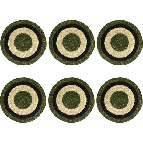 Lot de 6 sets de table Ø38cm en jonc de mer, LUNA (1/2)