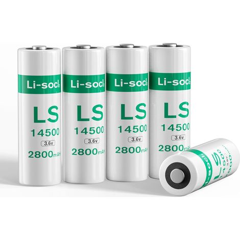 Lot de 5 Piles LS1450O, 3,6 V AA Lithium 2800mAh Batterie ER1450O Lithium Haute Capacité (Non-Rechargeable) (1/5)