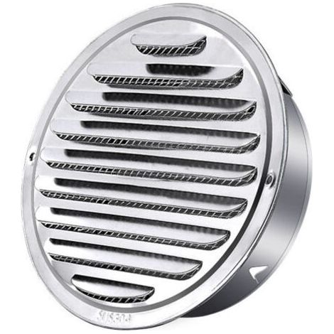 Grille de ventilation tubulaire ronde en acier inoxydable de 120 mm, couvercle de sortie d'air, grille d'évacuation ronde, hotte aspirante avec moustiquaire
