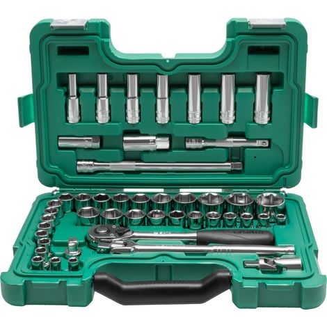 46 Tlg. 1/2" 6-Kant Steckschlüssel Satz, metrisch/zöllig (1/3)