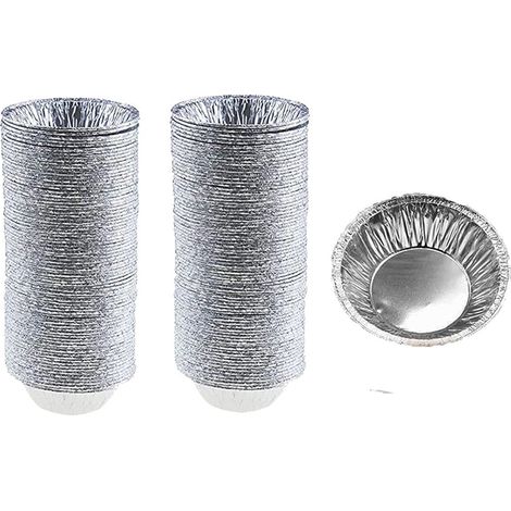 Moule À Tarte Jetable - Aluminium - Ronde - 4 cm De Diamètre × 2 cm De Hauteur - Pour Tarte, Quiche, Crème Brûlée - Lot De 100 (1/5)
