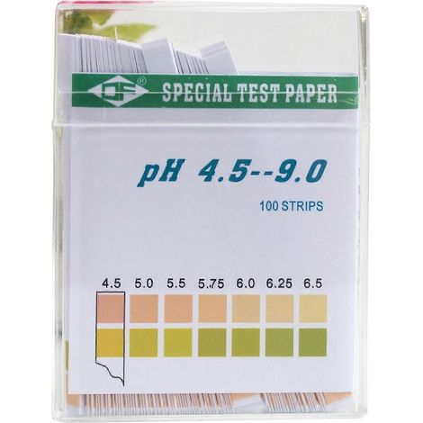 Bandelettes de test pH, 2 couleurs, 4,5–9,0, test rapide, 100 bandelettes de contrôle du pH de l'eau avec échelle colorimétrique