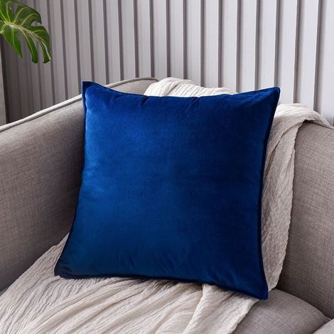 Funda de almohada de terciopelo, funda de almohada cuadrada decorativa, funda de cojín suave de color liso, adecuada para sofás, dormitorios, sillas y coches, 45,7 cm x 45,7 cm.