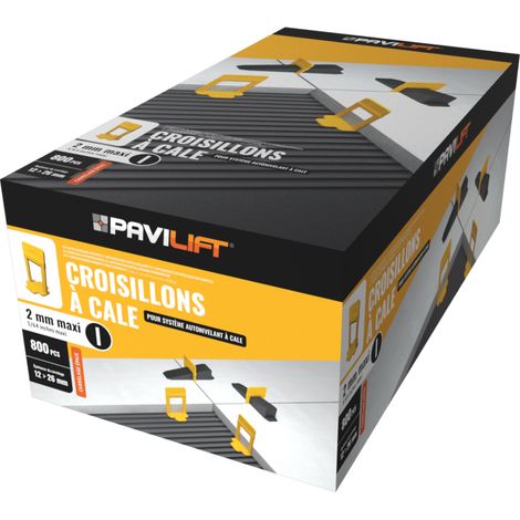 700 Croisillons autonivelants "MAXI" à cale en "I" 2mm (carrelage de 12 à 26mm) PAVILIFT