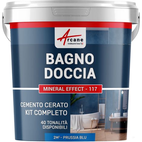 Microcemento bagno e doccia: microcemento impermeabile - 2 m² (in 2 strati) Blu di Prussia - ARCANE INDUSTRIES