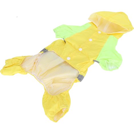 Imperméable pour chien avec bande réfléchissante, respirant et léger, idéal pour les promenades en extérieur. Jaune XL. (1/5)