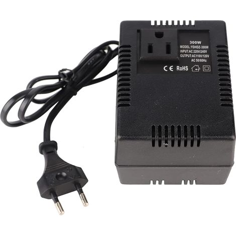 Convertisseur de Prise de Voyage 300W, Transformateur de Tension AC 220V à 110V, Adaptateur pour Ordinateurs Portables, Appareils Photo, Prise Européenne, Portable et Efficace