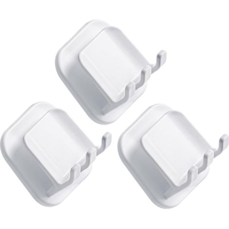 3 pièces Porte-Brosse à Dents Mural Blanc sans Perçage Support Rangement (1/5)