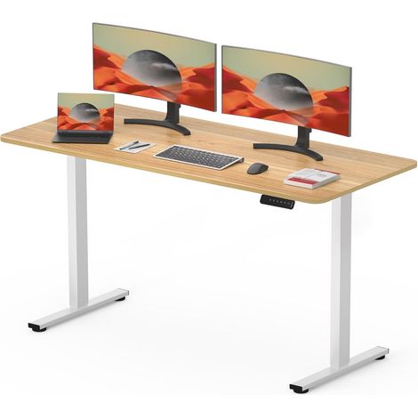 SANODESK QS1 Bureau Assis Debout Électrique 120x60 cm, Érable