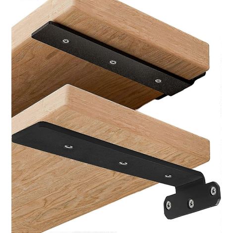 Support d'étagère flottante de 25 cm (10 pouces), en fonte noire robuste, fixations dissimulées - AquaForge (1/5)