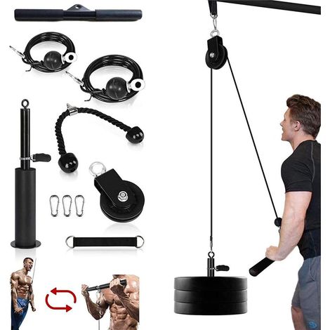 Appareil de musculation robuste pour avant-bras et poignets, avec système de poulie pour tirages verticaux, flexions des biceps et extensions des triceps. (1/5)