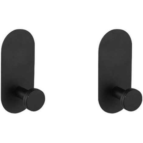 Porte-Serviettes de Bain en Acier Inoxydable, Porte-Serviettes, Anneau Porte-Papier Toilette, Ensemble d'accessoires de Salle de Bain , Crochet Noir 2 pièces (1/3)
