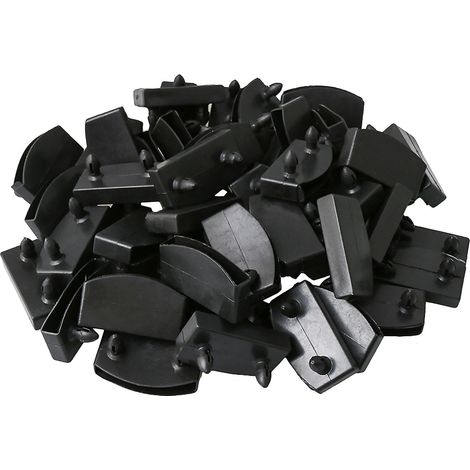 50 embouts de fixation en plastique pour lattes de lit, 55 mm, noirs - (1/4)