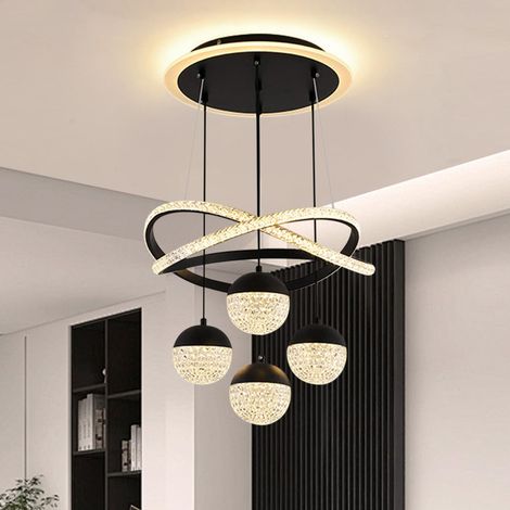 JDONG LED Pendelleuchte Kristall Hängelampe Esstisch 54W LED Hängeleuchte Höhenverstellbar für Esszimmer Wohnzimmer,Dimmbar Hängeleuchte mit Fernbedienung