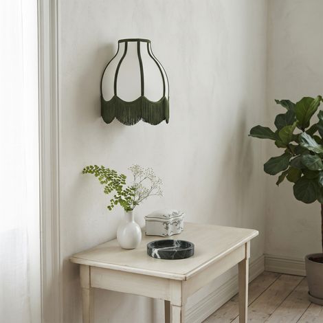 Aplique de Pared Blanco con Flecos Verdes  Serie NALA II (1/5)