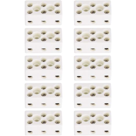 Connecteur de fil de bornier en céramique, 3 voies 24A, 10 pièces, résistant aux hautes températures (1/5)