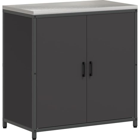 Maison Exclusive - Stoccaggio in cucina HATTEM Nero 90 x 50 x 92 cm Acciaio