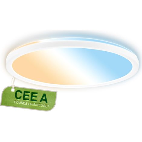 Panneau LED, source lumineuse, 11W à 2400lm, plat, CCT, lumière indirecte, dalle led, panneau plafond, plafonnier, lustre salon, lustre chambre, 29,3x3 cm, blanc (1/5)