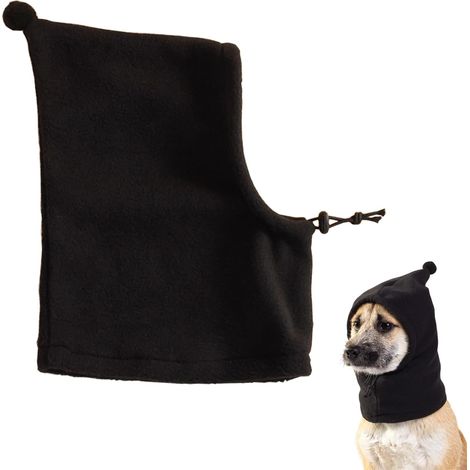 1 Snood Chien, Cache Oreilles Ajustable, Polaire Douce, Protection Bruit Froid, Promenade Neige Voyage Voiture