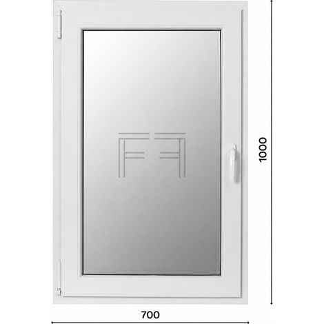 Fintex-finestra in PVC bianco singola anta 700X1000 apertura a sinistra, doppio vetro, PROFILO A L (1/3)