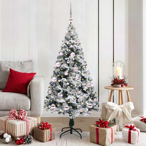 vidaXL Künstlicher Weihnachtsbaum mit 150 LEDs mit Ständer Weiß 150 cm (1/5)