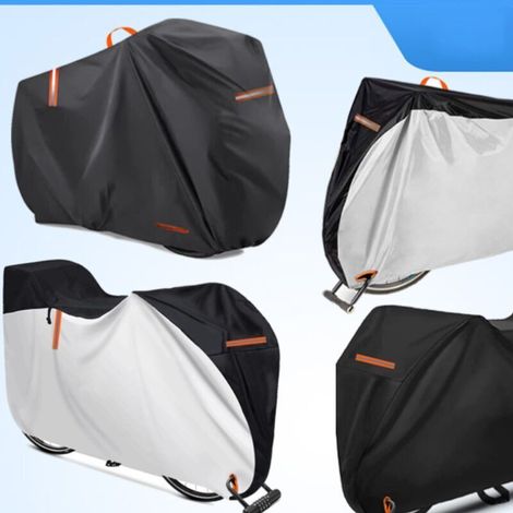 Telo copribici impermeabile per 1 o 2 biciclette, telo copribici di grandi dimensioni per rimessaggio esterno, tessuto Oxford 420D per biciclette doppie/bici da strada/2 biciclette per bambini - 200x7 (1/4)
