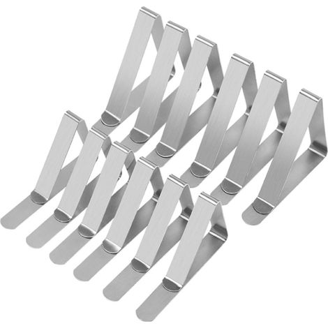 Pinces Pour Nappe - Acier Inoxydable Réglables - Convient Tables Épaisseur ≤ 3,8 cm - Usage Intérieur Extérieur - Lot de 12 (1/5)
