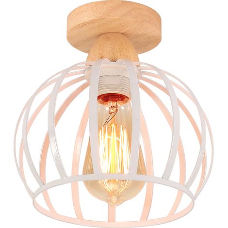 Metal Cage Ceiling Light Modern Ceiling Lights Retro Ceiling Lights Indoor Ceiling Lights For Bedroom Living Room, White (1/5)