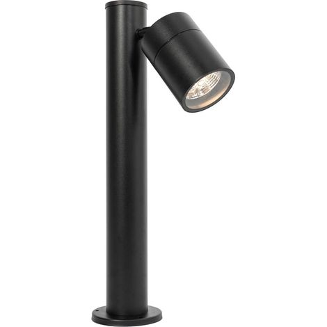 QAZQA Moderno Lámpara de exterior negra 45 cm AR70 orientable IP44 - Solo Acero inoxidable /Vidrio Alargada Adecuado para LED Max. 1 x 35 Watt