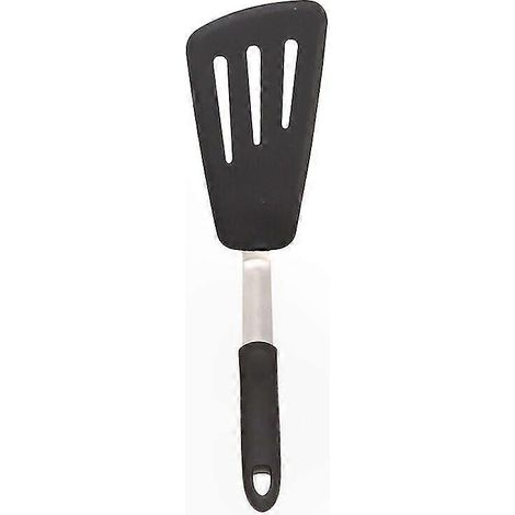 Spatule Silicone Antiadhésive pour Crêpes et Oeufs - Outil de Cuisine Résistant à la Chaleur, Noyau en Acier Inoxydable, 36,5x10,3cm, Noir (1/4)