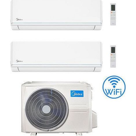 Climatizzatore Condizionatore Midea Evolution R32 WiFi Dual Split 7000 + 18000 BTU con U.E. M2OE-18HFN8-Q INVERTER Classe A++/A+ (1/2)