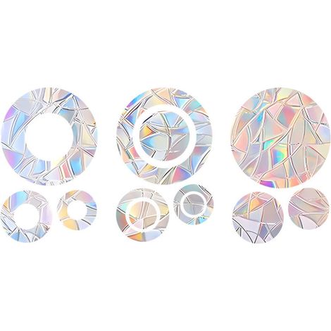 Bardusch - Suncatcher Stickers, Window Stickers, Bird Protection, Round, Bird Protection, Prism Window Stickers, Reflective Stickers (1/5)