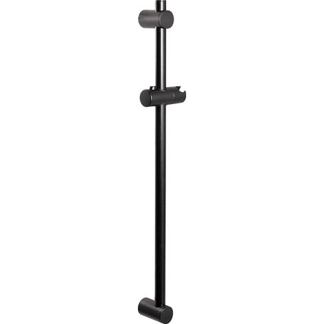 Barre de douche inox 71,5 cm - Acier noir - Hauteur réglable sans perçage - Support flexible pour salle de bain (1/5)