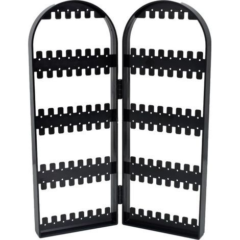 Présentoir Pliable pour Boucles d’Oreilles, Bracelets et Colliers – Rangement Bijoux Organisateur de Bijouterie Noir (1/5)