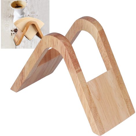 Support porte-filtre V60 pour café filtre, avec support de rangement pour filtres en forme d'éventail et coniques. (1/5)