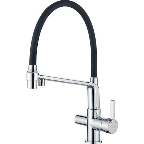 Umkehrosmose-Küchenarmatur, Doppelfunktions-Sprüher, 3-in-1-Wasserfilter-Küchenspülenarmatur, Chrom