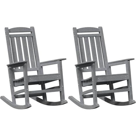 Maison Exclusive - Schaukelstuhl 2 pcs Hellgrau 92 x 70 x 108 cm