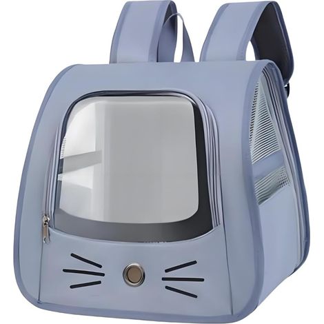 Sac Transport Chat Avec Entrées, Chat Avec Design Ventilé, Sac Dos Extensible Pour Chat, Sacs à Dos Pour Animaux, Avec Une Fenêtre Transparente, Pour Animaux De Moins De 6,5 Kg (1/5)