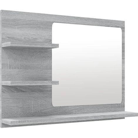 Miroir de bain Sonoma gris 60x10,5x45 cm Bois d'ingénierie