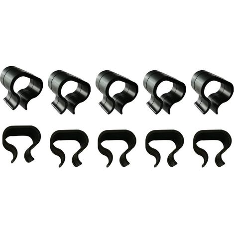 Clips en plastique noir pour mobilier de jardin osier, lot 10 (1/5)