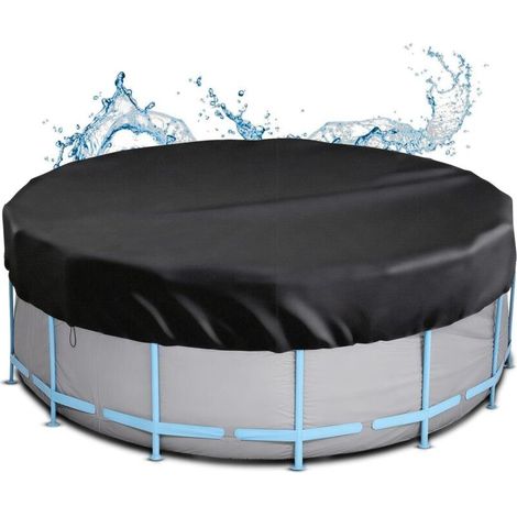 bâche Protection pour Piscine Ronde, Couverture de d'hiver Bâche Ronde l'été et l'hiver en 210D Oxford, Résistante aux UV Déchirures, Ø 244 cm 24424420CM - (1/5)