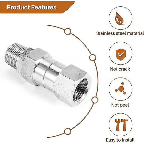 Raccord pivotant pour nettoyeur haute pression, filetage mâle NPT 3/8", 4500 psi, pour nettoyeur haute pression (1/5)