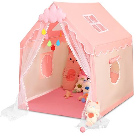 Tente de jeu fée princesse château, jouet pour filles et garçons, respirante, intérieur/extérieur, cadeau d'anniversaire de Noël