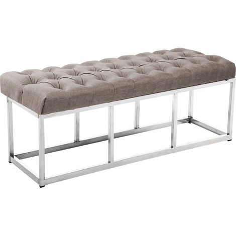 Banc Amun E en tissu Taupe 120 cm