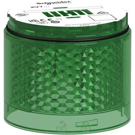 Elemento luminoso LED verde lampeggiante 24V AC/DC 70mm IP66 - XVB7C53