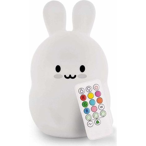 Large Rabbit Night Light LED Night Light Children’s Night Light Multicolor Silicone Baby Light Reading Light Sleeping Light USB Rechargeable Light Bedside Light Night Light for Boys and Girls Gift (1/5)