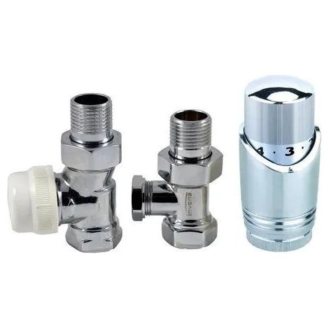 Invena Thermostatventile verstellbar aus verchromtem Stahl