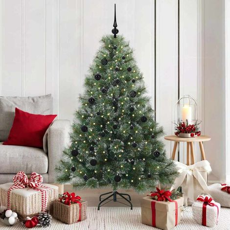 Künstlicher Weihnachtsbaum mit 150 LEDs Grün 150 cm PE und PVC