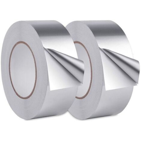 [JAMAIS UTILISÉ]Ruban Adhésif Aluminium,Aluminium Bande d'étanchéité, scotch aluminium etanche, Pour cuisine, salle de bain, électricien, surface métallique, 20m30mm (2 rouleaux, argent) (1/4)