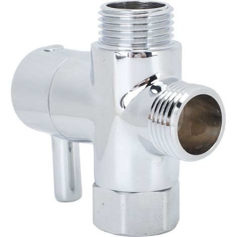 Mitigeur 3 voies G1/2 en laiton chromé pour douchette, vanne de dérivation pour pommeau de douche, robinet de transfert mural (1/5)